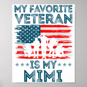 My Favorite Veteran Is My Mimi American Flag Veter Poster