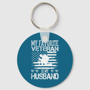 My favorite veteran my husband military veterans d key ring