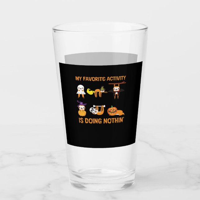My Favourite Activity Is Doing Nothin' Retro Sloth Glass (Front)