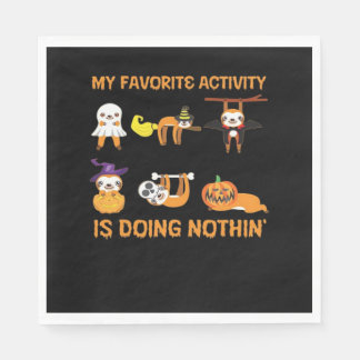 My Favourite Activity Is Doing Nothin' Retro Sloth Napkin