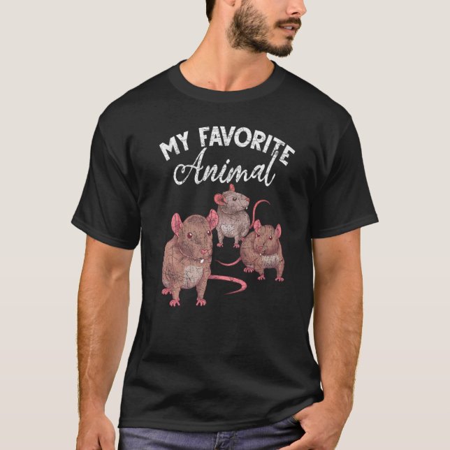 My Favourite Animal Rat  Pet Owner Rodent  Rat T-Shirt (Front)