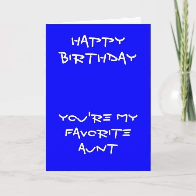 My favourite aunt birthday cards (Front)