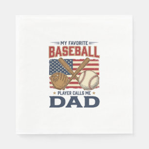 My Favourite Baseball Player Calls Me Dad Vintage Napkin