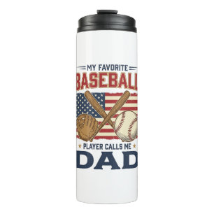 My Favourite Baseball Player Calls Me Dad Vintage Thermal Tumbler