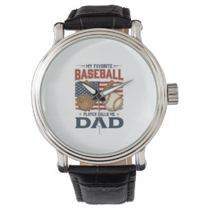 My Favourite Baseball Player Calls Me Dad Vintage Watch