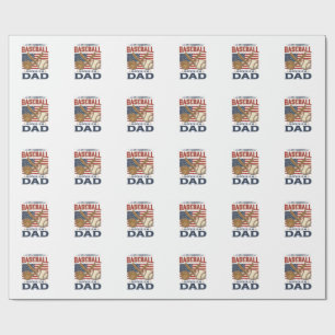 My Favourite Baseball Player Calls Me Dad Vintage Wrapping Paper