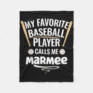My Favourite Baseball Player Calls Me Marmee  Fleece Blanket