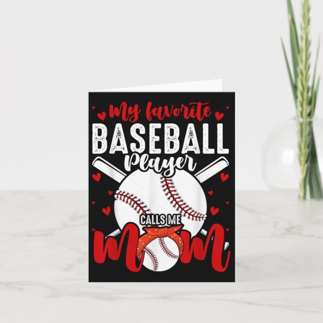 My Favourite Baseball Player Calls Me Mum Funny Mo Card (Front)