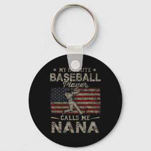 My Favourite Baseball Player Calls Me Nana Mother' Key Ring