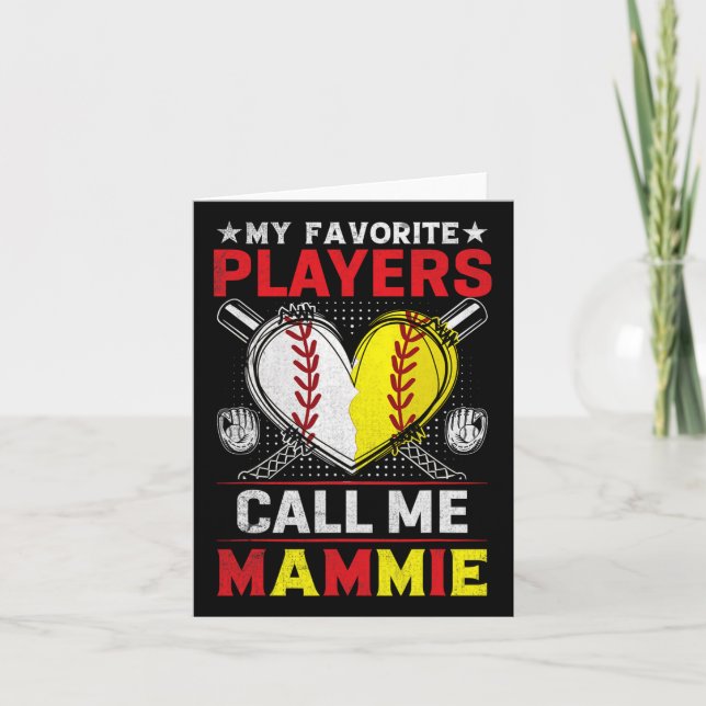 My Favourite Baseball Softball Players Call Me Mam Card (Front)
