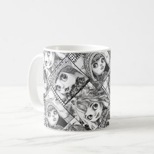 My favourite black and white patchwork dolls  coffee mug