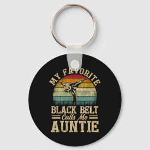 My Favourite Black Belt Calls Me Auntie Mother's D Key Ring