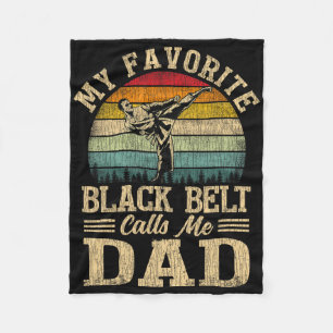 My Favourite Black Belt Calls Me Dad Father's Day Fleece Blanket