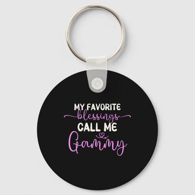 My Favourite Blessings Call Me Gammy Grandma Mothe Key Ring (Front)