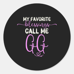 My Favourite Blessings Call Me Gg Grandma Mother's Classic Round Sticker