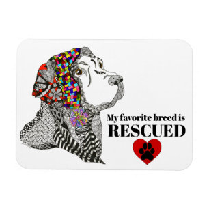 My Favourite Breed is Rescued Adoption Magnet 3"x4
