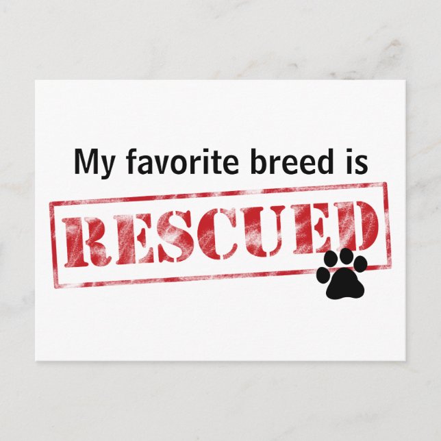 My Favourite Breed Is Rescued Postcard (Front)