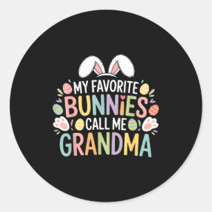 My favourite bunnies call me grandma easter bunny  classic round sticker