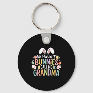My favourite bunnies call me grandma easter bunny  key ring