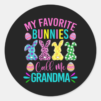 My Favourite Bunnies Call Me Grandma Shirt Cute Ea Classic Round Sticker
