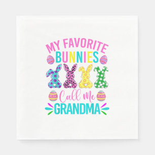My Favourite Bunnies Call Me Grandma Shirt Cute Ea Napkin