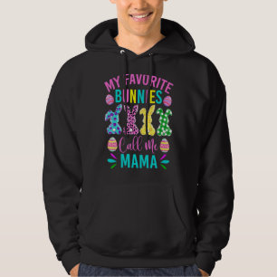 My Favourite Bunnies Call Me Mama  Cute Easter Day Hoodie