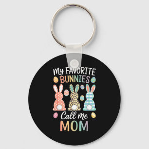 My Favourite Bunnies Call Me Mum Cute Easter Bunny Key Ring