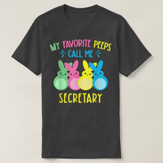 My Favourite Bunnies Call Me Secretary Cute Bunny  T-Shirt (Design Front)