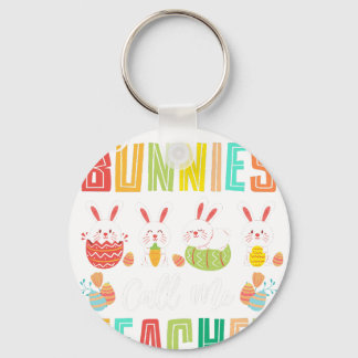 my favourite bunnies call me teacher, retro, vinta key ring