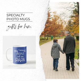 My Favourite Call Me Papa Photo Grandkids Blue Coffee Mug