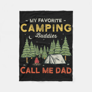 My Favourite Camping Buddies Call Me Dad Funny Fat Fleece Blanket