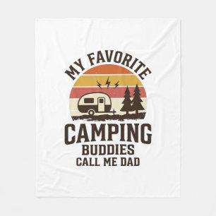My Favourite Camping Buddies Call Me Dad Vector De Fleece Blanket