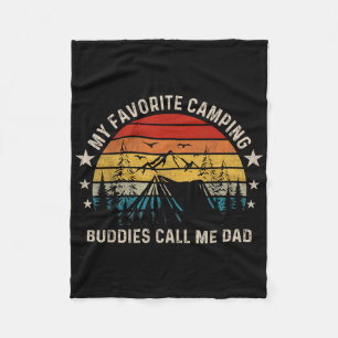 My Favourite Camping Buddies Call Me Dad Vintage F Fleece Blanket