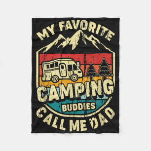 My Favourite Camping Buddies Call Me Dad Vintage F Fleece Blanket