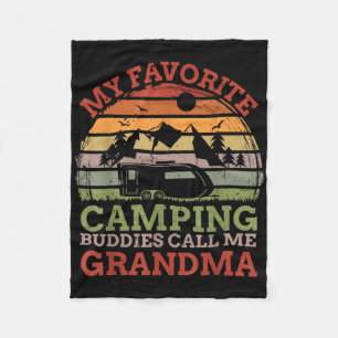 My Favourite Camping Buddies Call Me Grandma Fathe Fleece Blanket