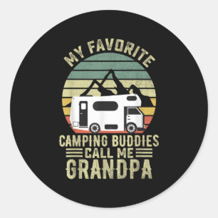 My Favourite Camping Buddies Call Me Grandpa Kids Classic Round Sticker