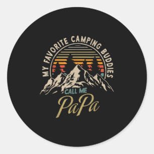 My Favourite Camping Buddies Call Me Papa Vintage Classic Round Sticker