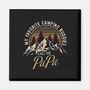 My Favourite Camping Buddies Call Me Papa Vintage Magnet