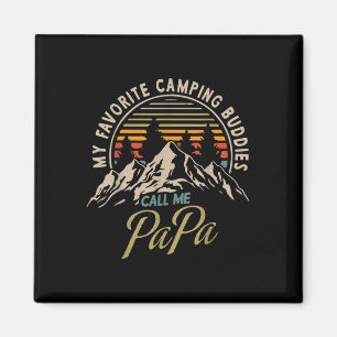 My Favourite Camping Buddies Call Me Papa Vintage Magnet