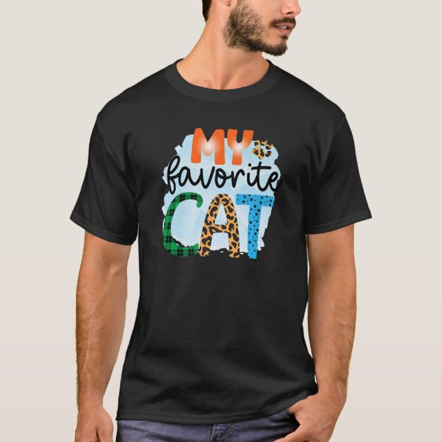 My Favourite Cat Graphic Patchwork T-Shirt (Front)