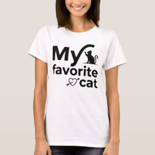 My Favourite Cat Minimalist Typography Modern Pet  T-Shirt