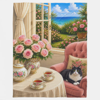 My favourite chair ,cat fleece blanket