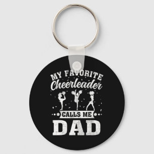 My Favourite Cheerleader Calls Me Dad Father's Day Key Ring