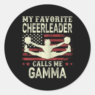 My Favourite Cheerleader Calls Me Gamma Us Flag Pa Classic Round Sticker
