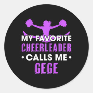 My Favourite Cheerleader Calls Me Gege Cheerleadin Classic Round Sticker