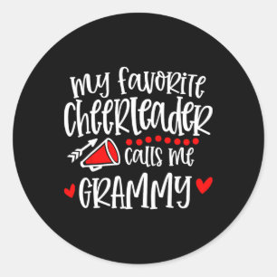 My Favourite Cheerleader Calls Me Grammy Funny Che Classic Round Sticker