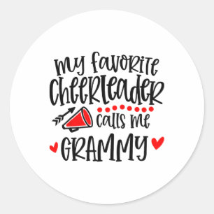 My Favourite Cheerleader Calls Me Grammy Funny Che Classic Round Sticker
