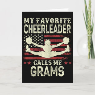 My Favourite Cheerleader Calls Me Grams Us Flag Pa Card