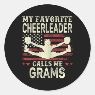 My Favourite Cheerleader Calls Me Grams Us Flag Pa Classic Round Sticker