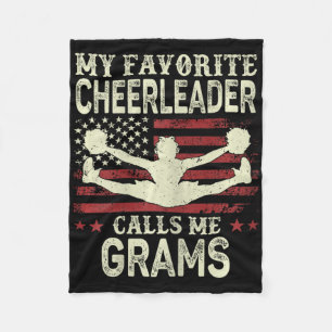My Favourite Cheerleader Calls Me Grams Us Flag Pa Fleece Blanket